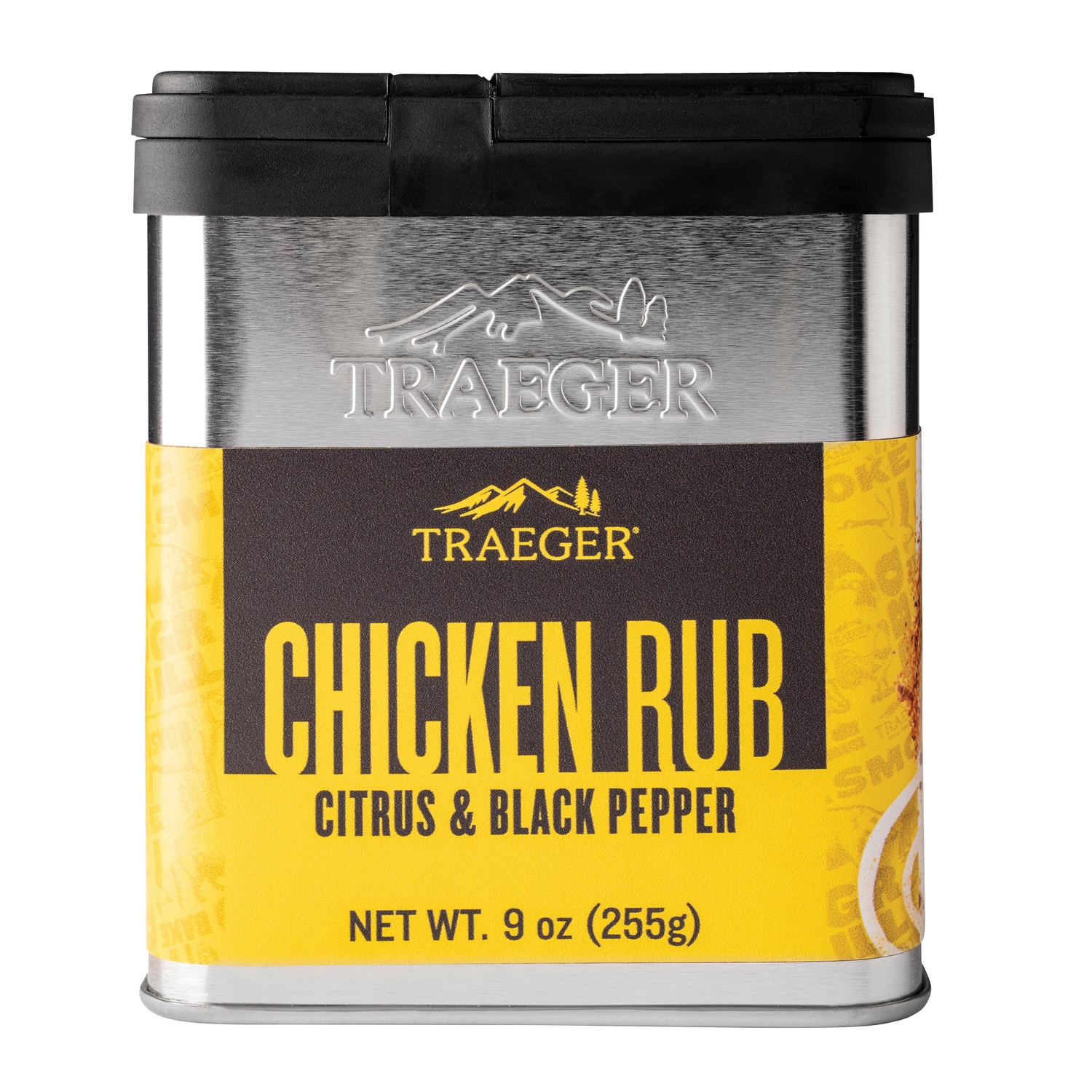 TRAEGER SPC170 Rub, Black Pepper, Citrus, 9 oz Tin