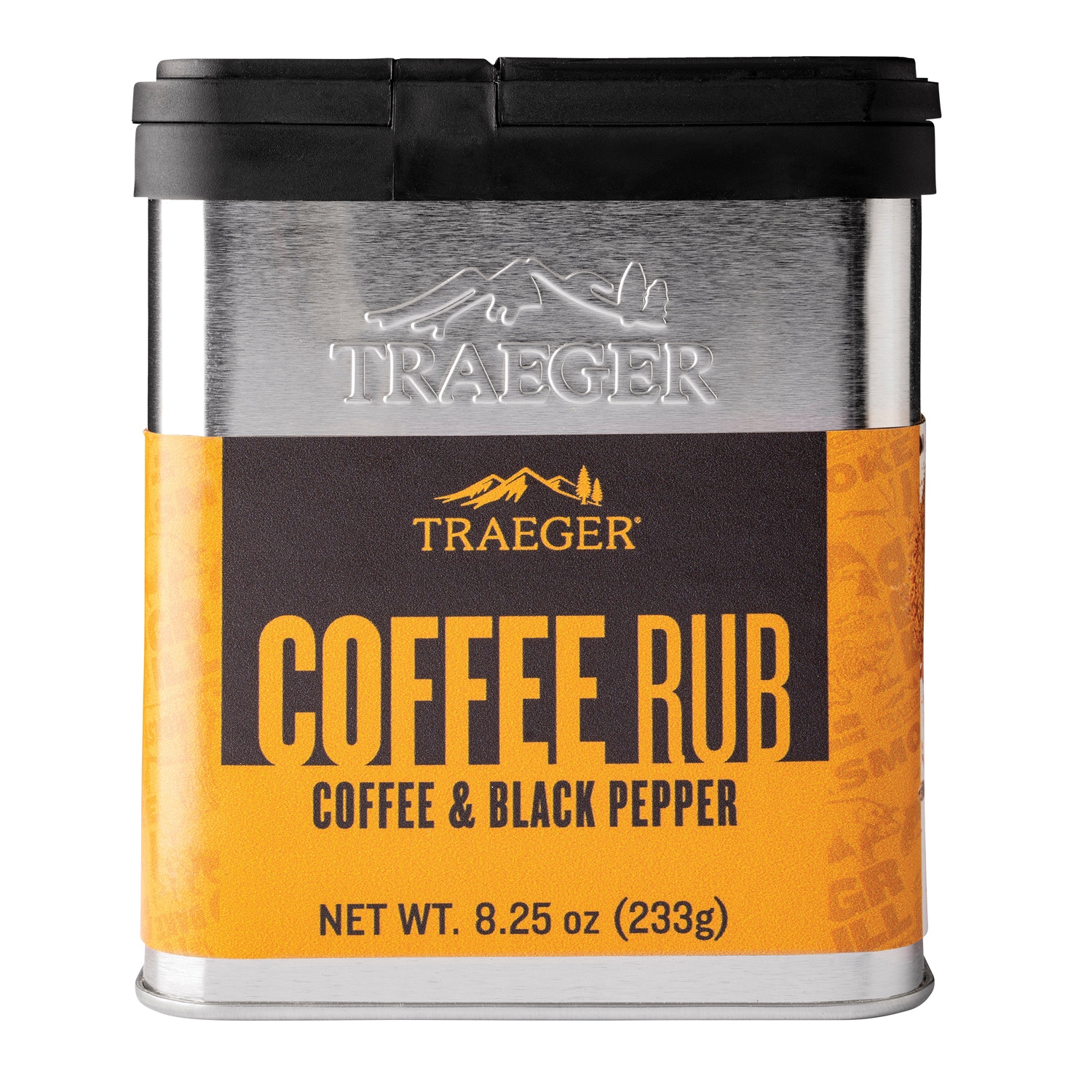 TRAEGER SPC172 Coffee Rub, Black Pepper, Coffee, 8.25 oz Tin