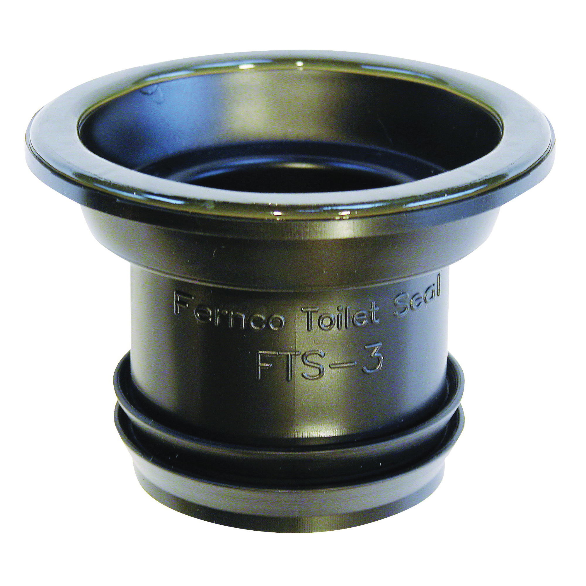 FTS-3 Wax-Free Toilet Seal, 3 in Dia, Elastomeric PVC, Black, For: 3 in Drain Pipes