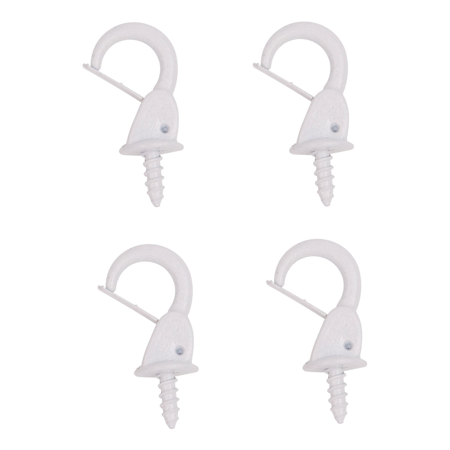 PH-122238-PS Cup Hook, 7/16 in Thread, 33 mm L, Zinc Alloy, White