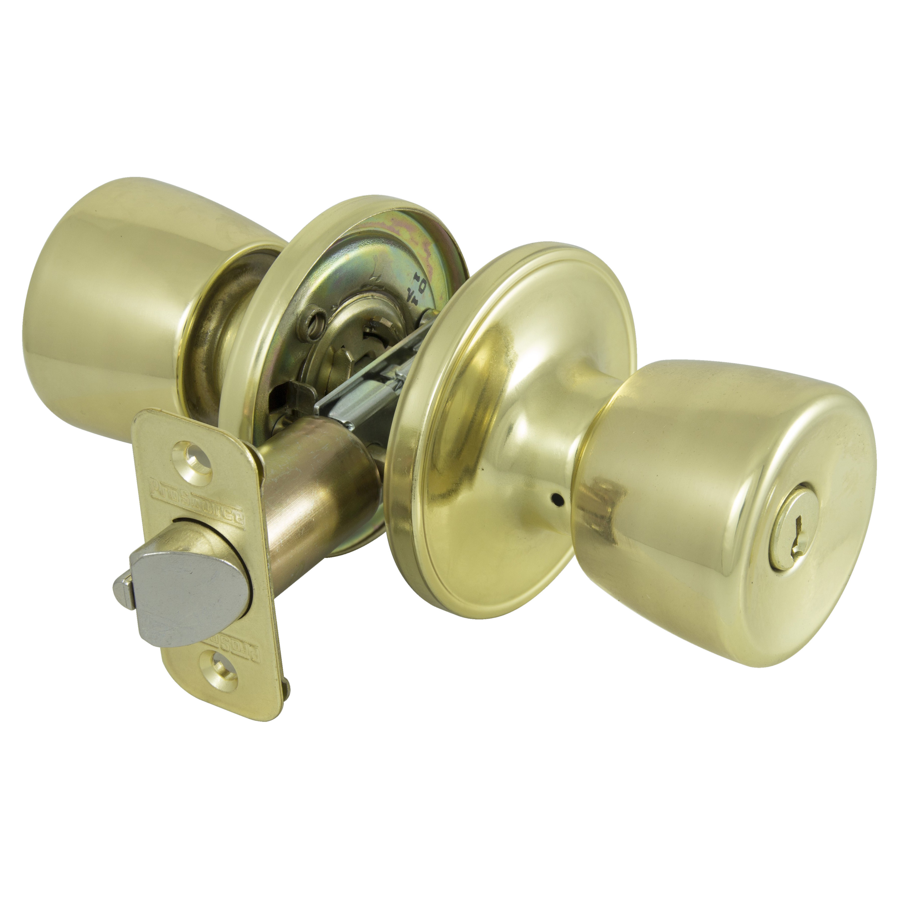 TS710BRA4B Privacy Lockset, Tulip Design, Polished Brass, Stainless Steel