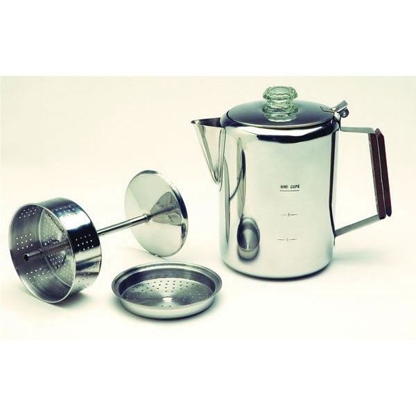 Texsport 13215 Percolator, 9 Cups Capacity, Stainless Steel