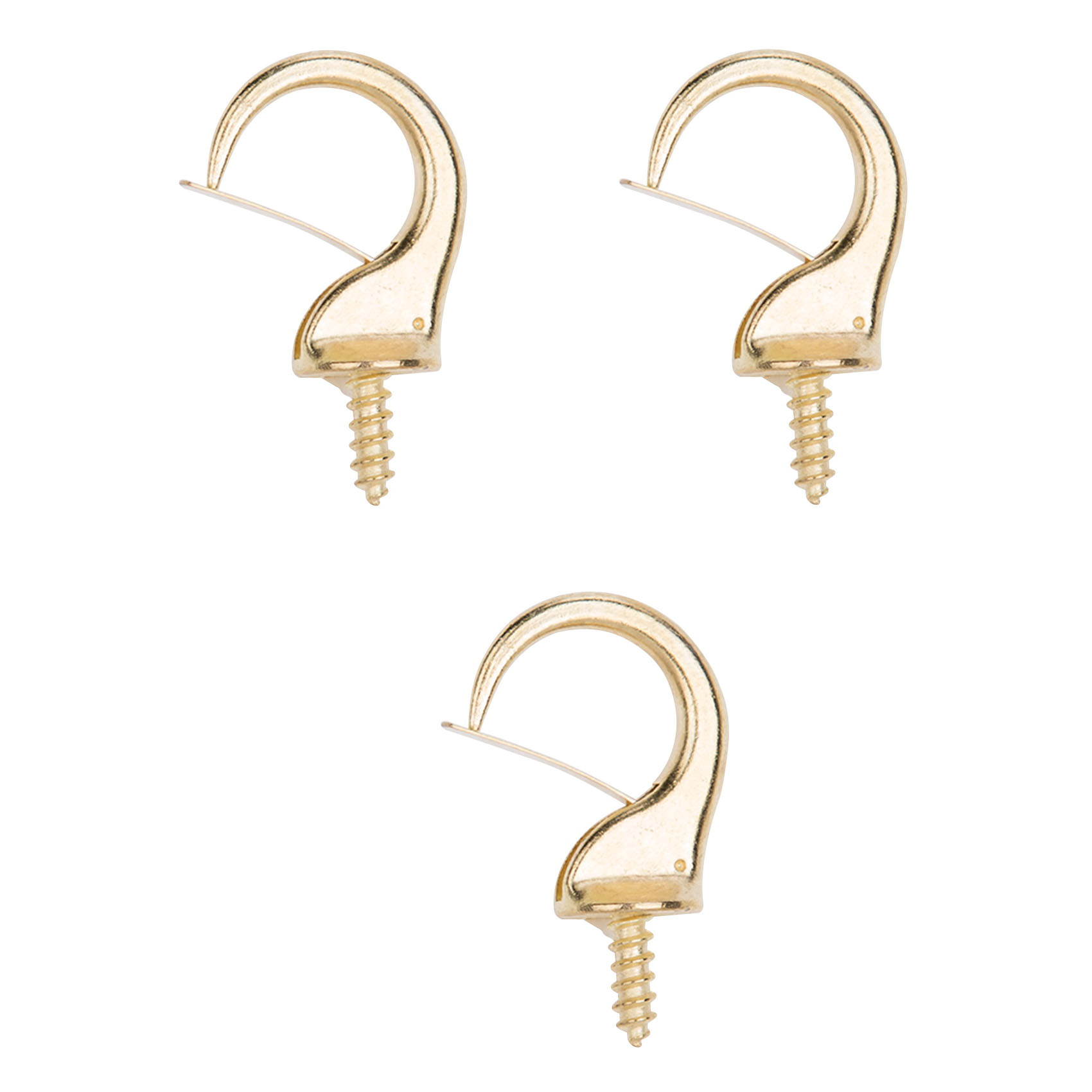 PH-122242-PS Cup Hook, 17/32 in Thread, 46 mm L, Zinc Alloy, Polished Brass