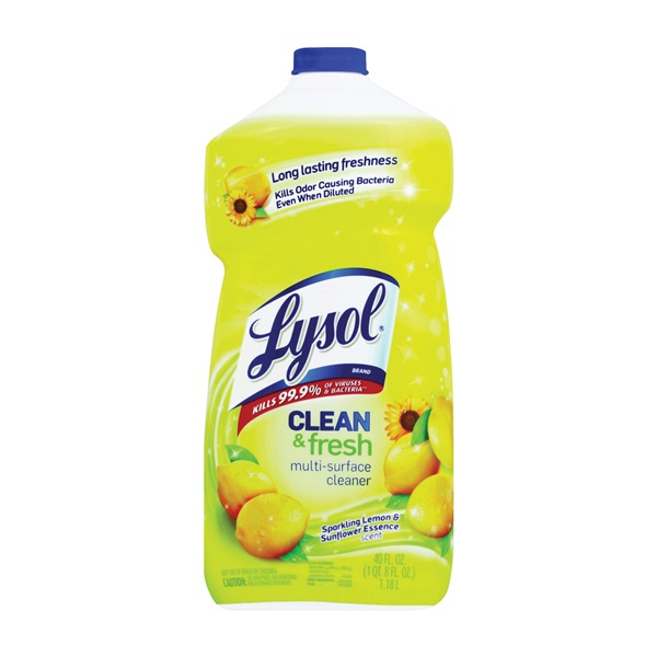 Lysol 1920078626 All-Purpose Cleaner, 40 oz Bottle, Liquid, Fresh Lemon, Clear - 1