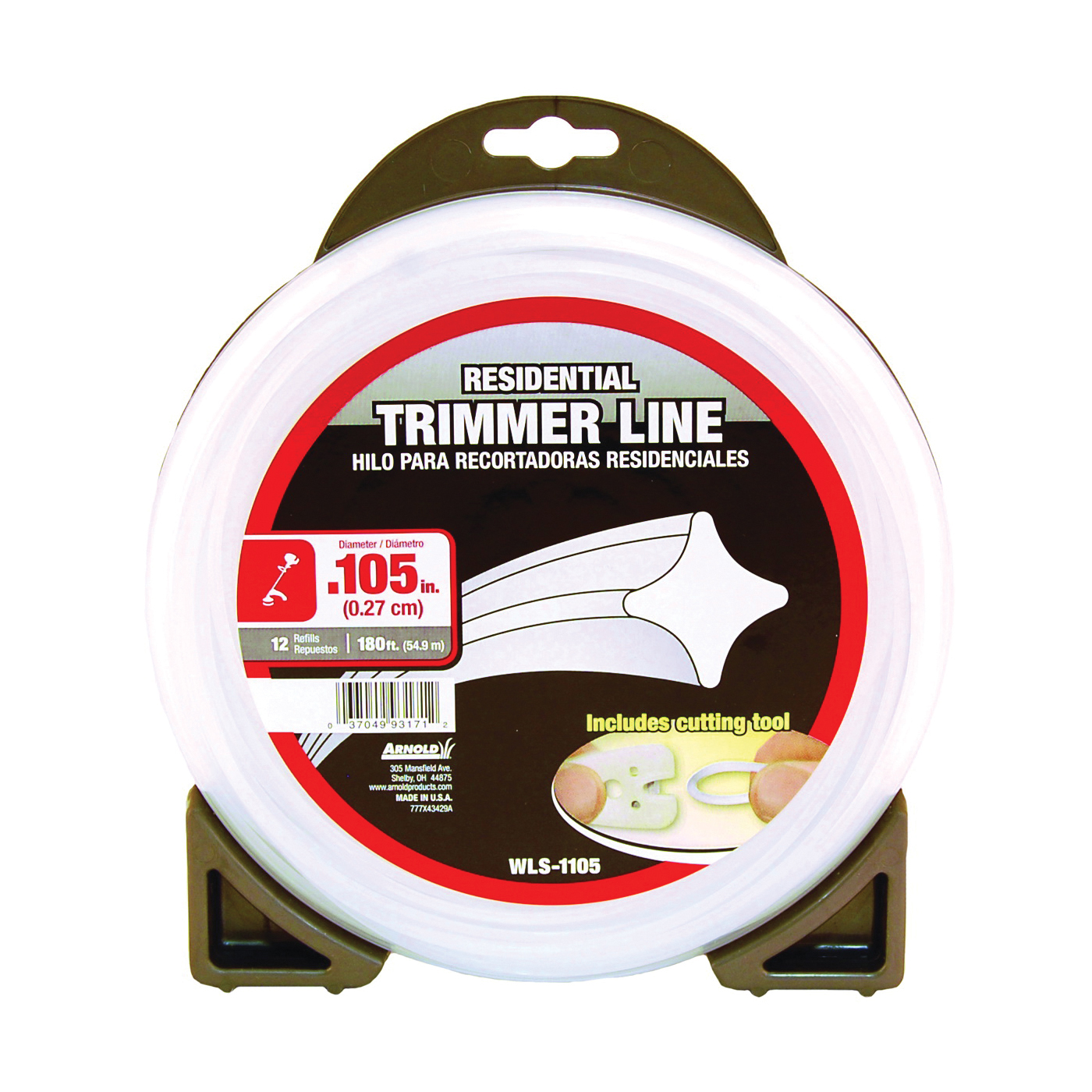 WLS-1105 Trimmer Line, 0.105 in Dia, 180 ft L, Nylon, Clear