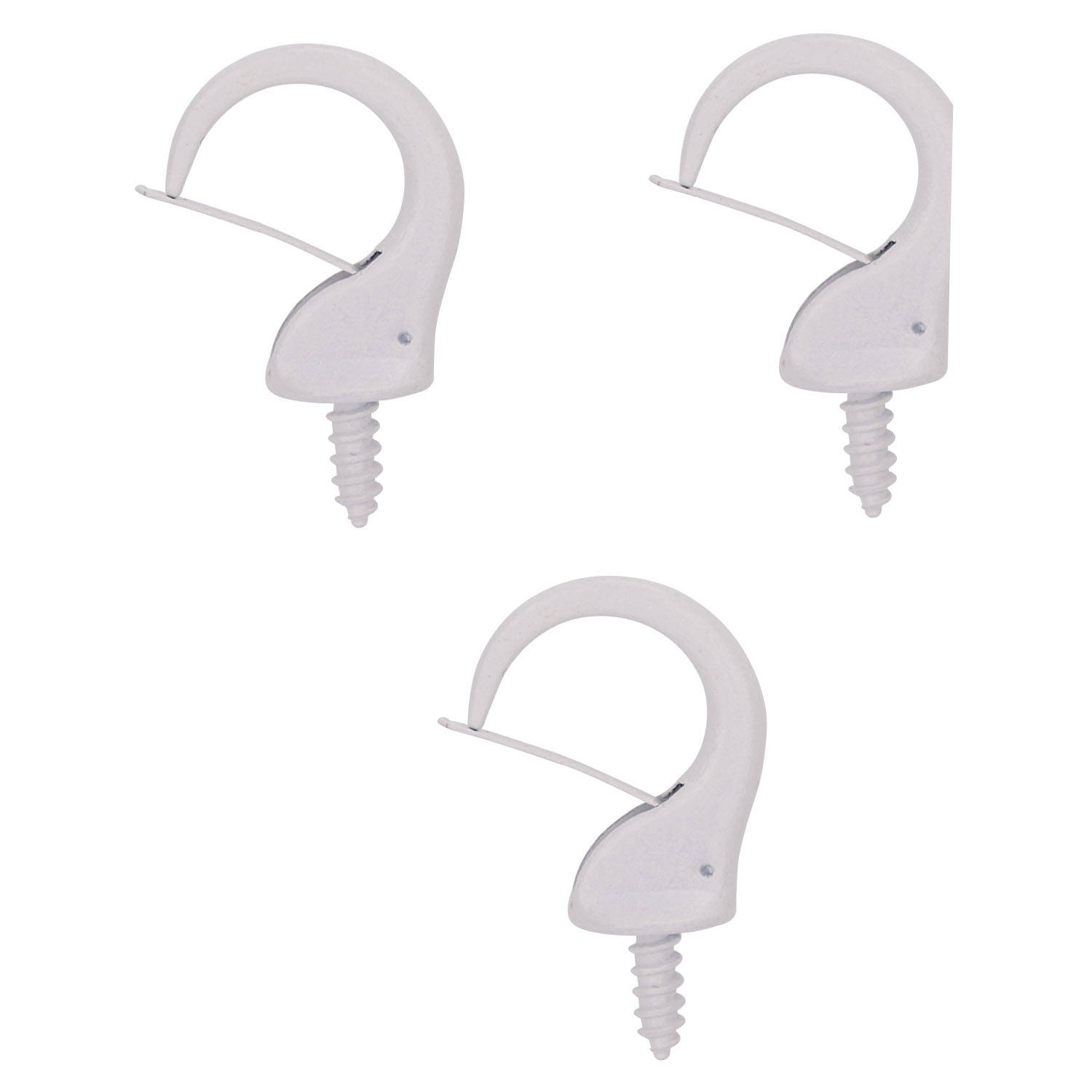 PH-122244-PS Cup Hook, 17/32 in Thread, 46 mm L, Zinc Alloy, White