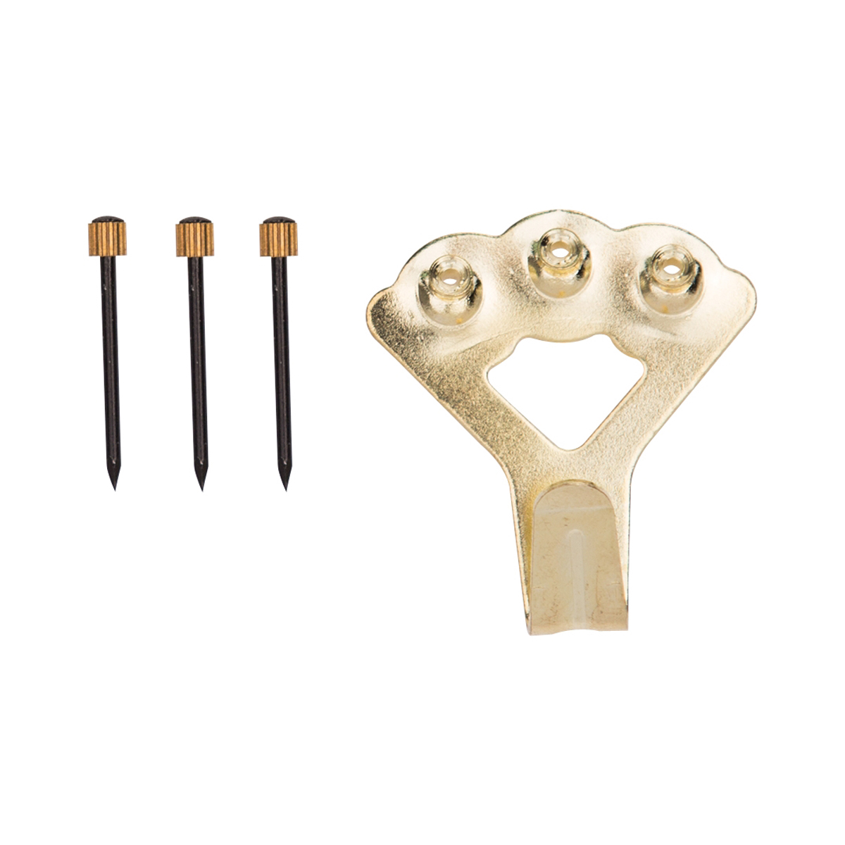 PH-122274-PS Picture Hanger, 75 lb, Steel, Polished Brass, Brass, Nail