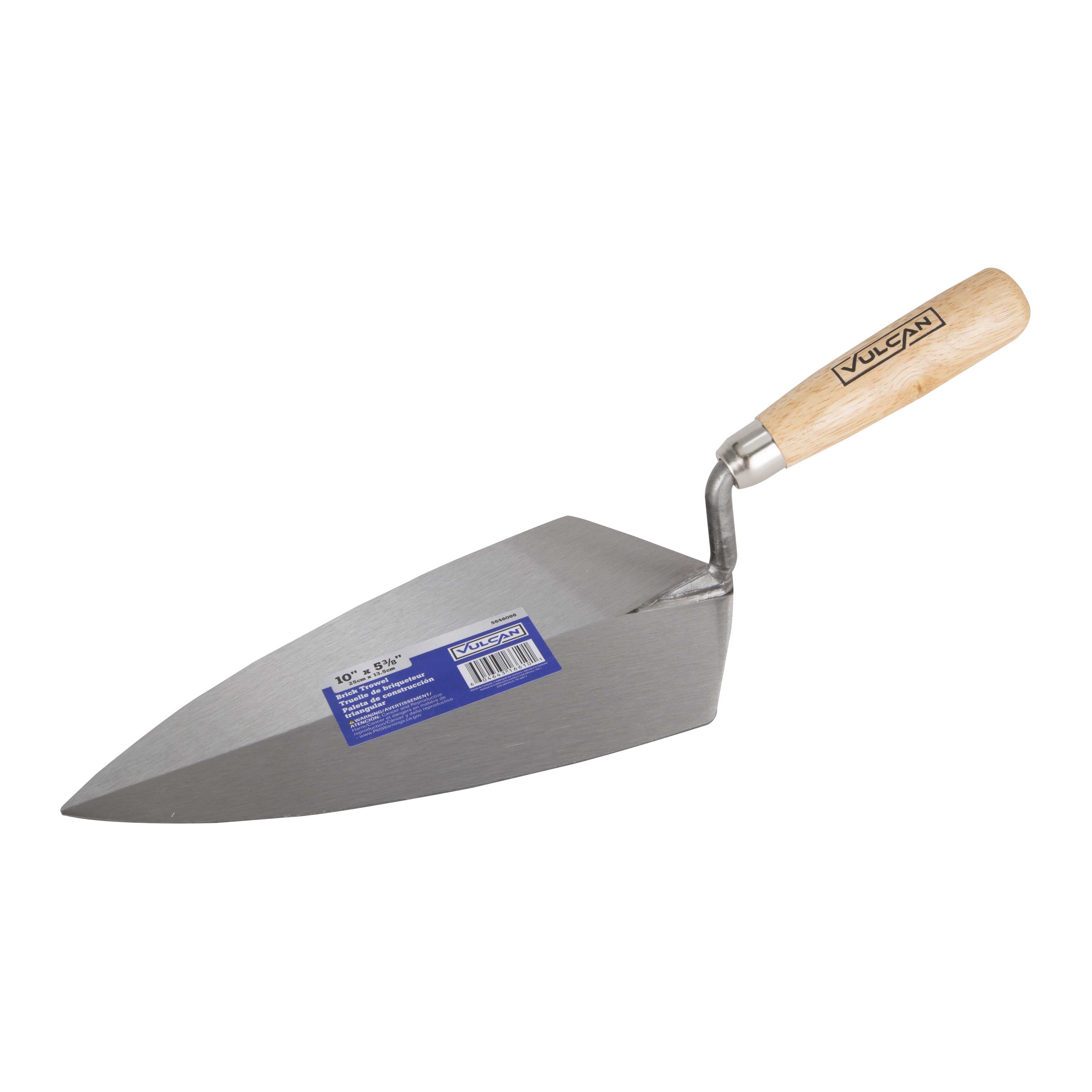 16610 Brick Trowel, 10 in L Blade, 5-3/8 in W Blade, HCS Blade, Hardwood Handle