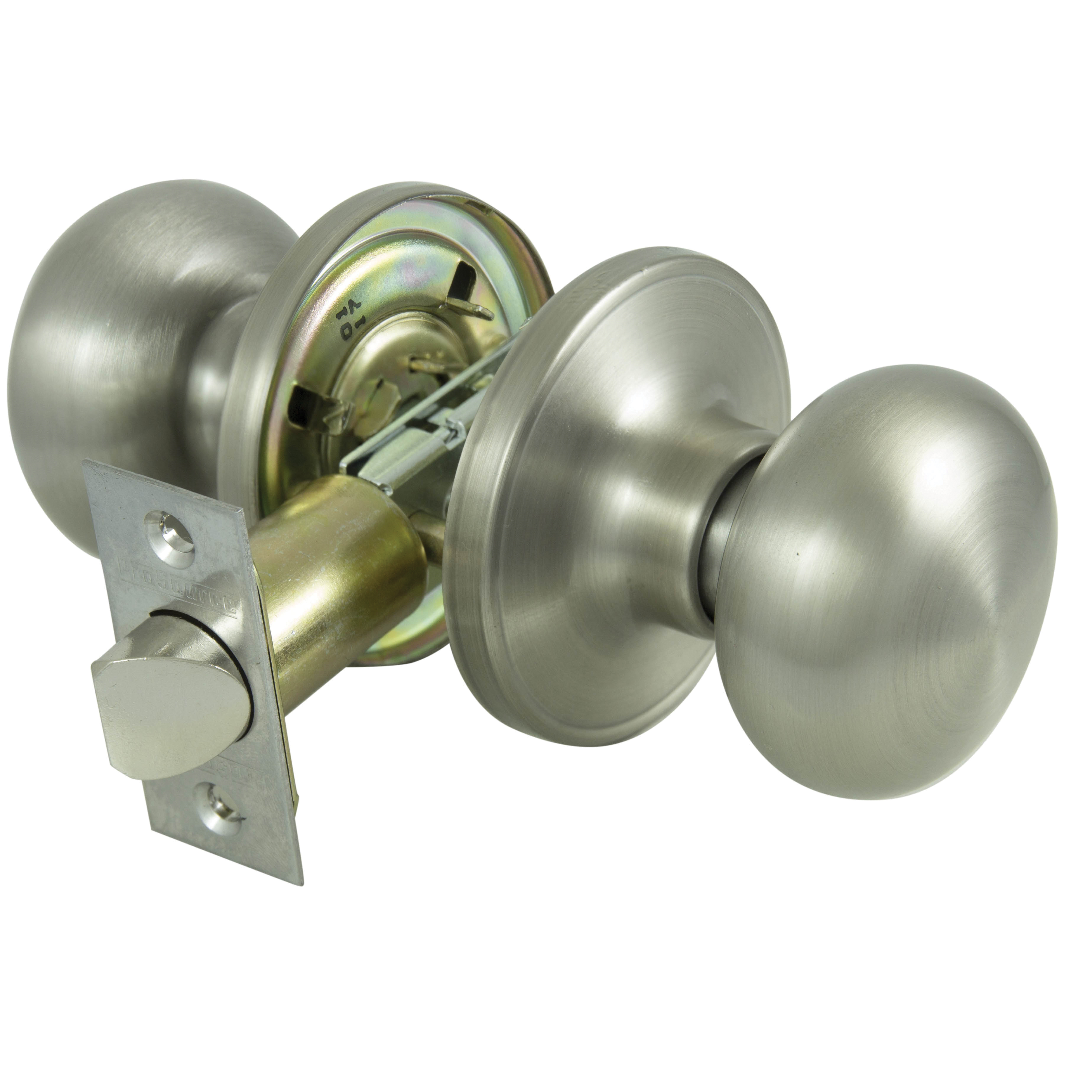 TFX230V-PS Passage Knob, Metal, Satin Nickel, 2-3/8 to 2-3/4 in Backset, 1-3/8 to 1-3/4 in Thick Door
