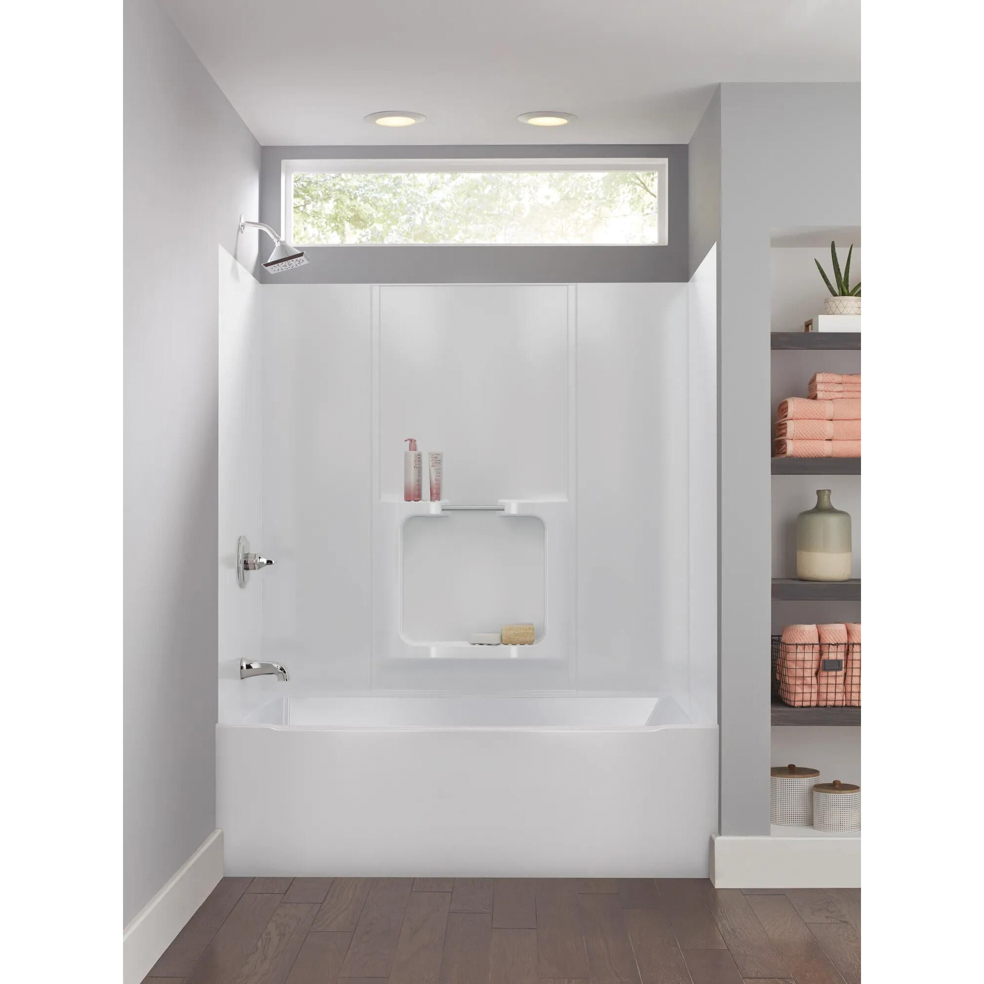 Delta 40184 Bathtub Wall Set, 60 in L, 30 in W, Polystyrene, Adhesive Installation, Gloss White - 5