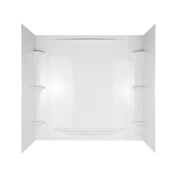 Vesuvia Series 39744-HD Bathtub Wall Set, 31-1/8 in L, 53-3/8 in W, 58 in H, Polycomposite, Adhesive Installation