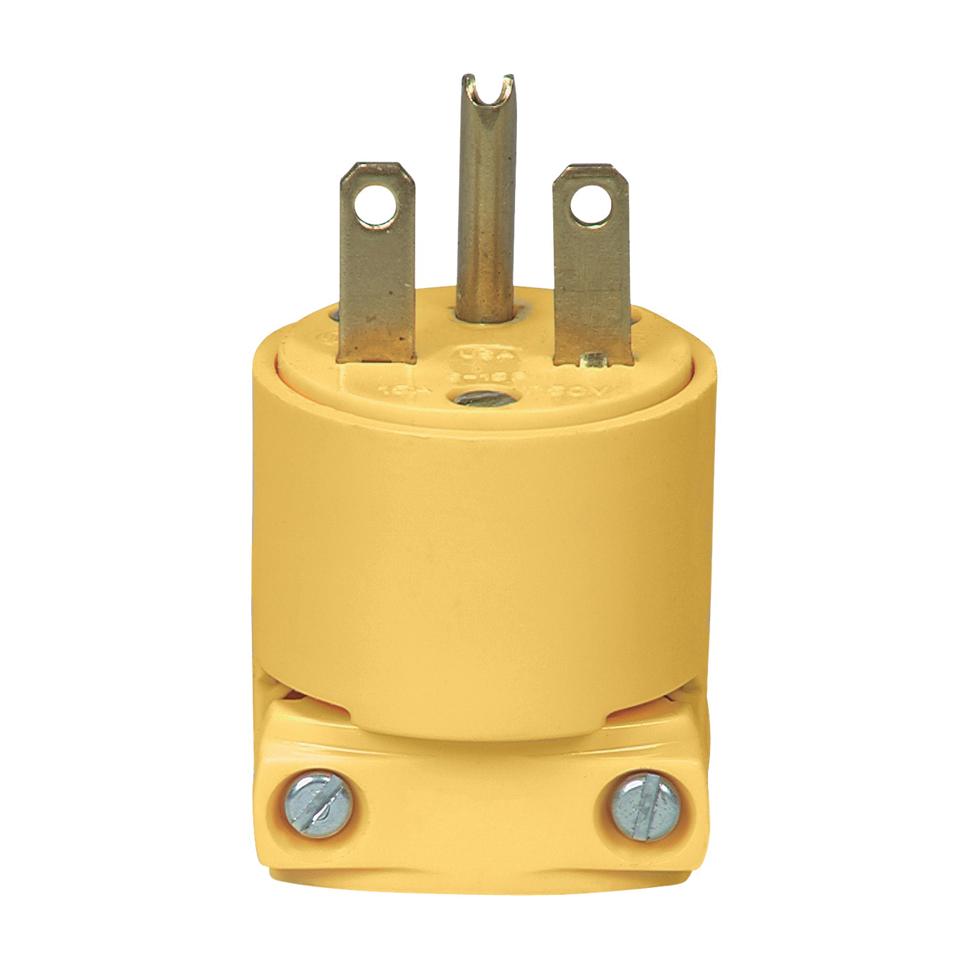 4866-BOX Electrical Plug, 2-Pole, 15 A, 250 V, Screw, NEMA: NEMA 6-15, Yellow