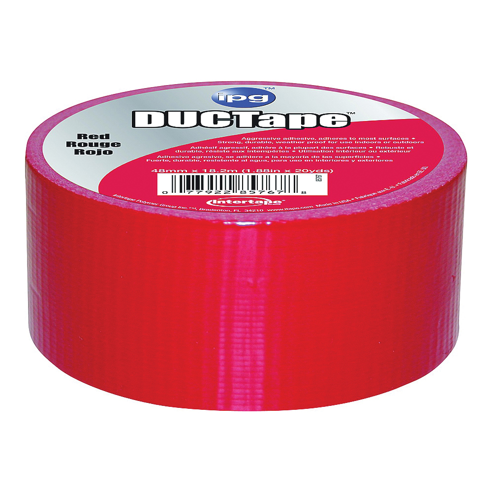 6720RED All-Purpose Duct Tape, 20 yd L, 1.88 in W, Polyethylene-Coated Cloth Backing, Red