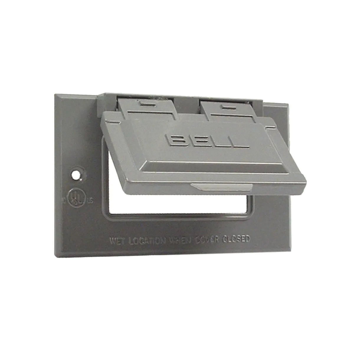 Hubbell 5101-0 Cover, 2-13/16 in L, 4-9/16 in W, Aluminum (Metal), Gray, Powder-Coated