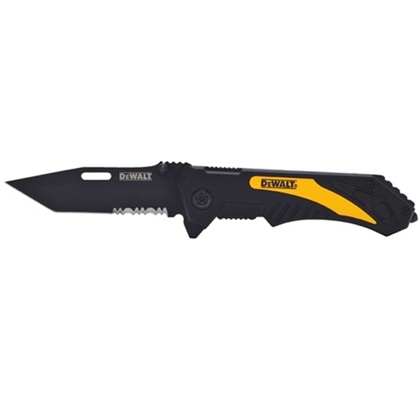 DEWALT DWHT10272 Pocket Knife, 3-1/2 in L Blade, Stainless Steel Blade, Lightweight Slim Handle, Black/Yellow Handle