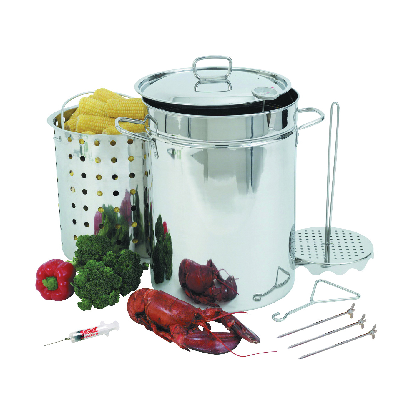 1118 Turkey Fryer Pot, 32 qt Capacity, 22 ga Gauge, Stainless Steel
