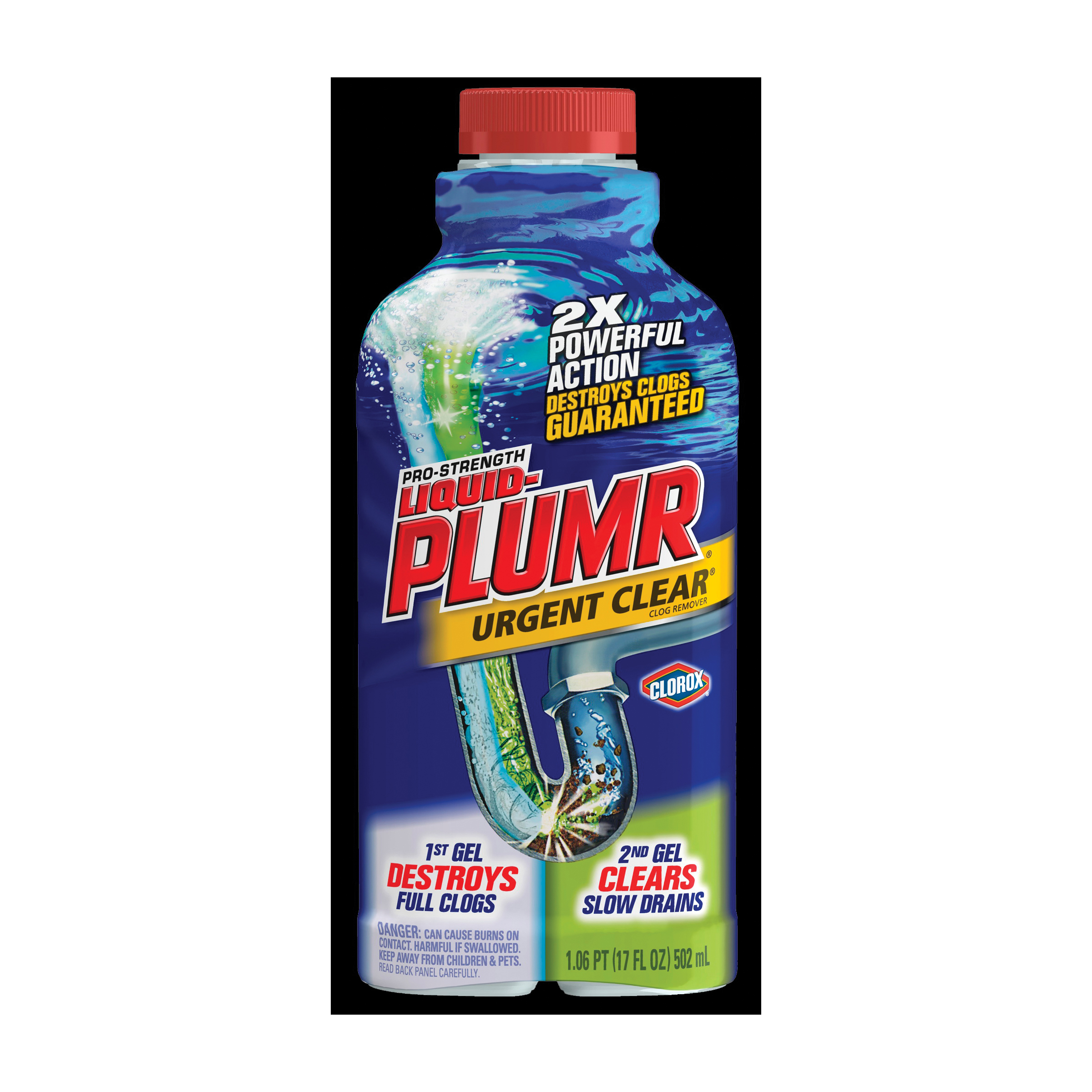30548 Clog Remover, Liquid, Clear/Pale Yellow, Bleach, 17 oz Bottle