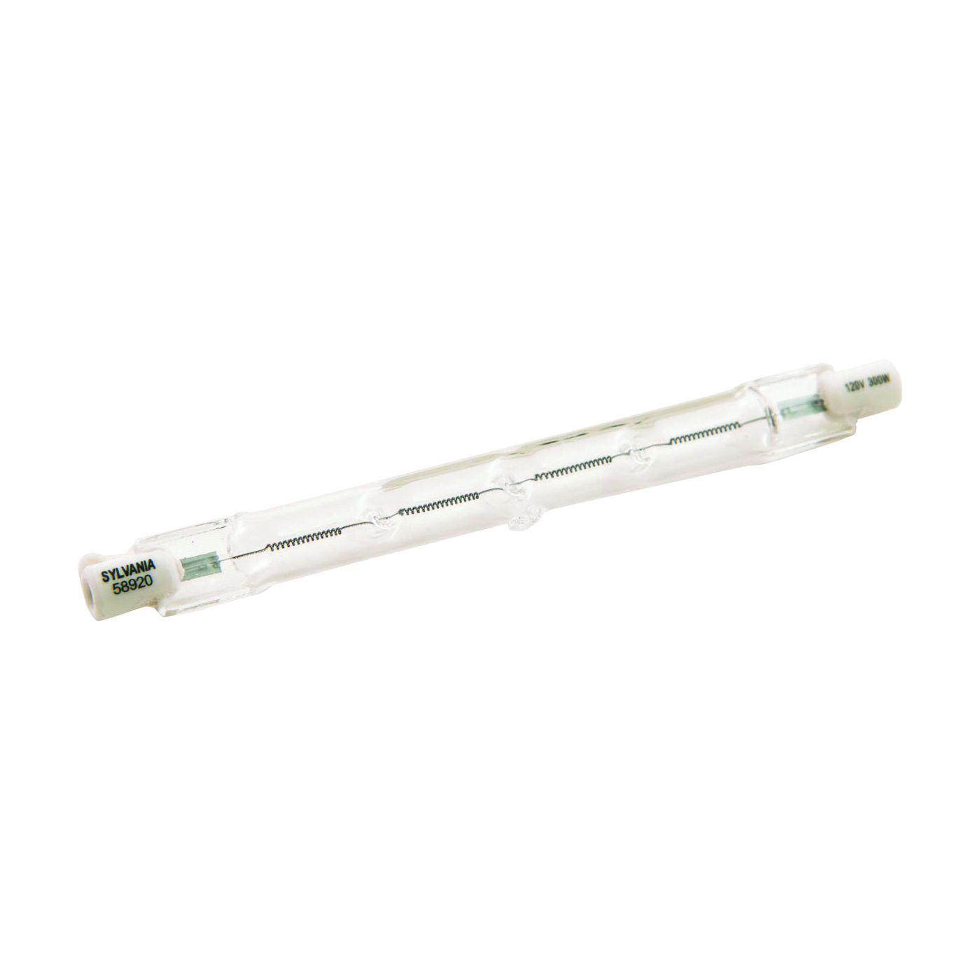 LEDVANCE Series 58920 Double-Ended Quartz, 300 W, Recessed Single Contact Lamp Base, T3 Lamp, 6000 Lumens