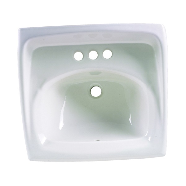 Lucerne 0355.012.020 Bathroom Sink, Rectangular Basin, 3-Deck Hole, 18-1/4 in OAW, 12-1/8 in OAH