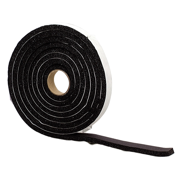 06577 Premium Weatherstrip Tape, 1/4 x 1/2 in W, 10 ft L, Rubber, Black