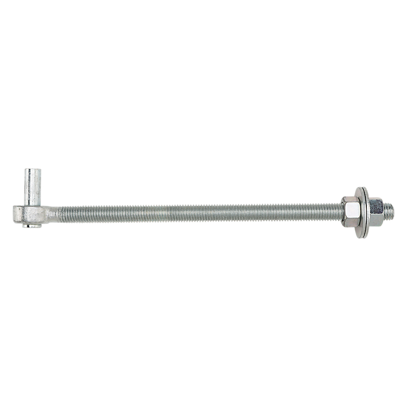 N130-583 Full Threaded Bolt Hook, 5/8-11 Thread, 11-1/2 in L Thread, 13.12 in L, Steel, Zinc-Plated