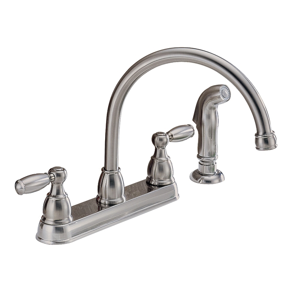 Peerless Claymore Series P299575LF-SS Kitchen Faucet, 1.8 gpm, 2-Faucet Handle, Stainless Steel, Deck