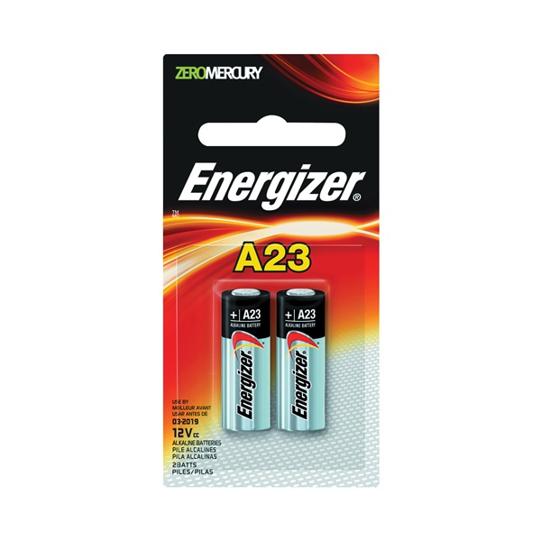 A23 A23BPZ-2 Battery, 12 V Battery, 55 mAh, Alkaline, Manganese Dioxide