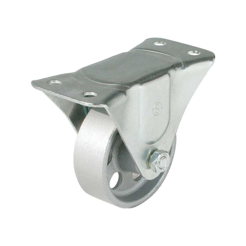 9781 Rigid Caster, 3 in Dia Wheel, 1-1/8 in W Wheel, Iron Wheel, Silver, 250 lb