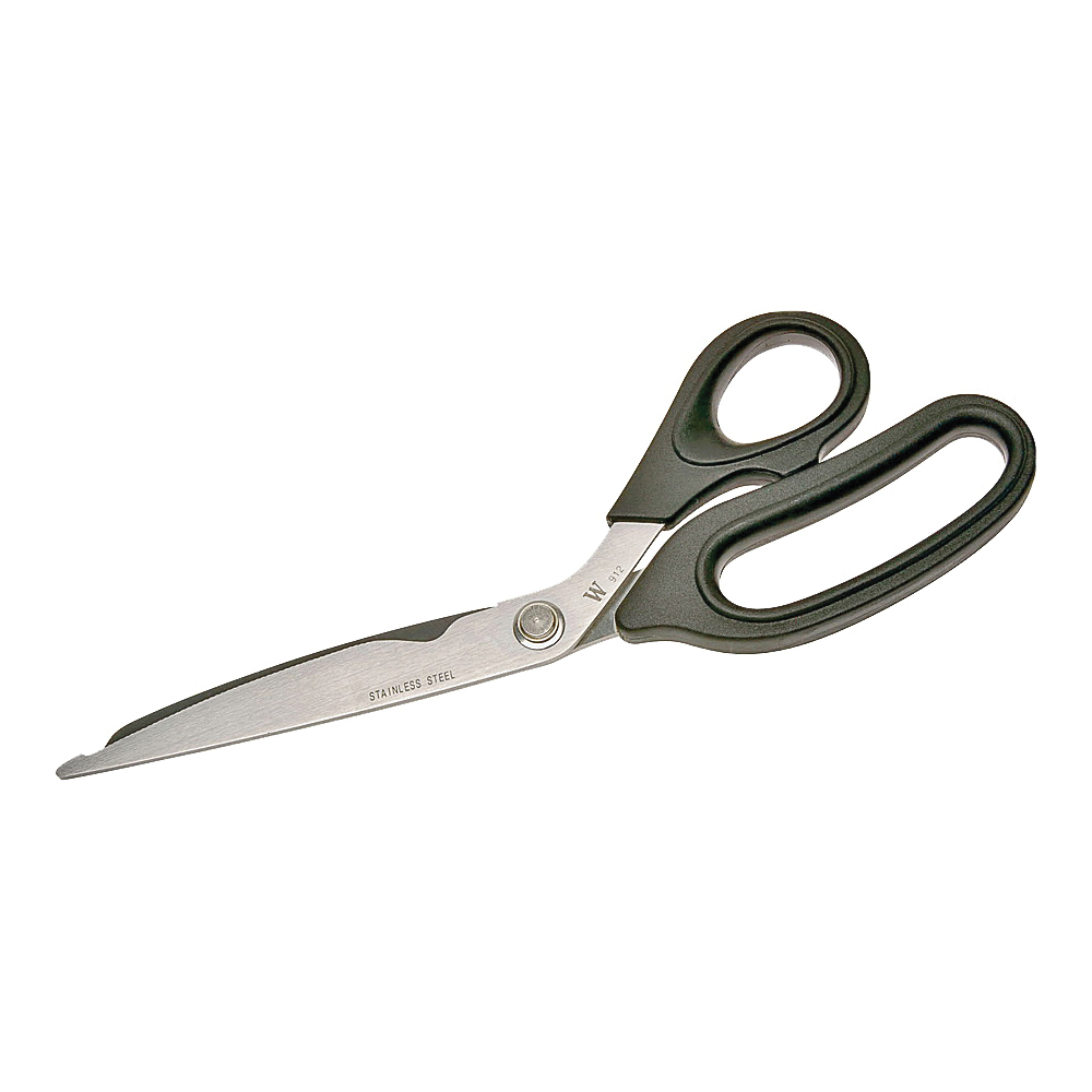 W912 Lightweight Scissors, 10 in OAL, 4-1/4 in L Cut, Stainless Steel Blade, Black Handle