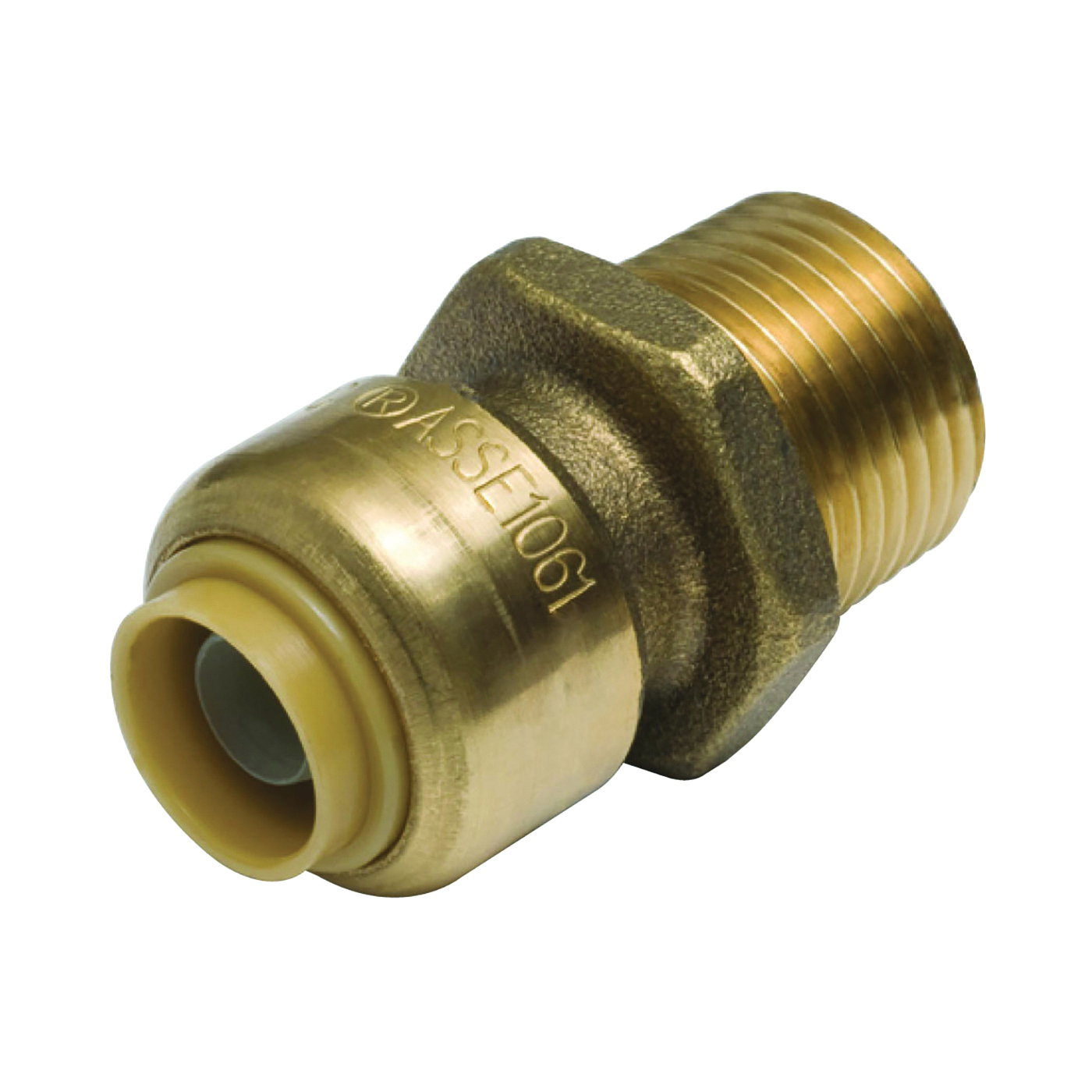 U116LFA Pipe Connector, 1/2 x 3/4 in, MNPT, Brass, 200 psi Pressure