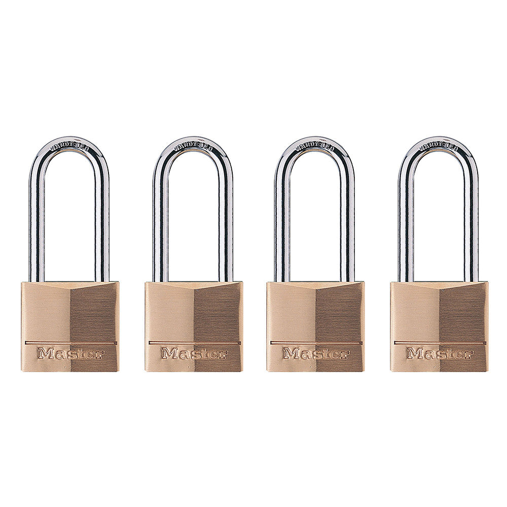140QLH Padlock, Keyed Alike Key, 1/4 in Dia Shackle, 2 in H Shackle, Steel Shackle, Brass Body