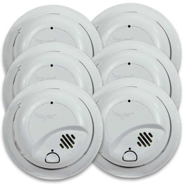 First Alert 9120B6CP Smoke Alarm, 120 V, Ionization Sensor, 85 dB