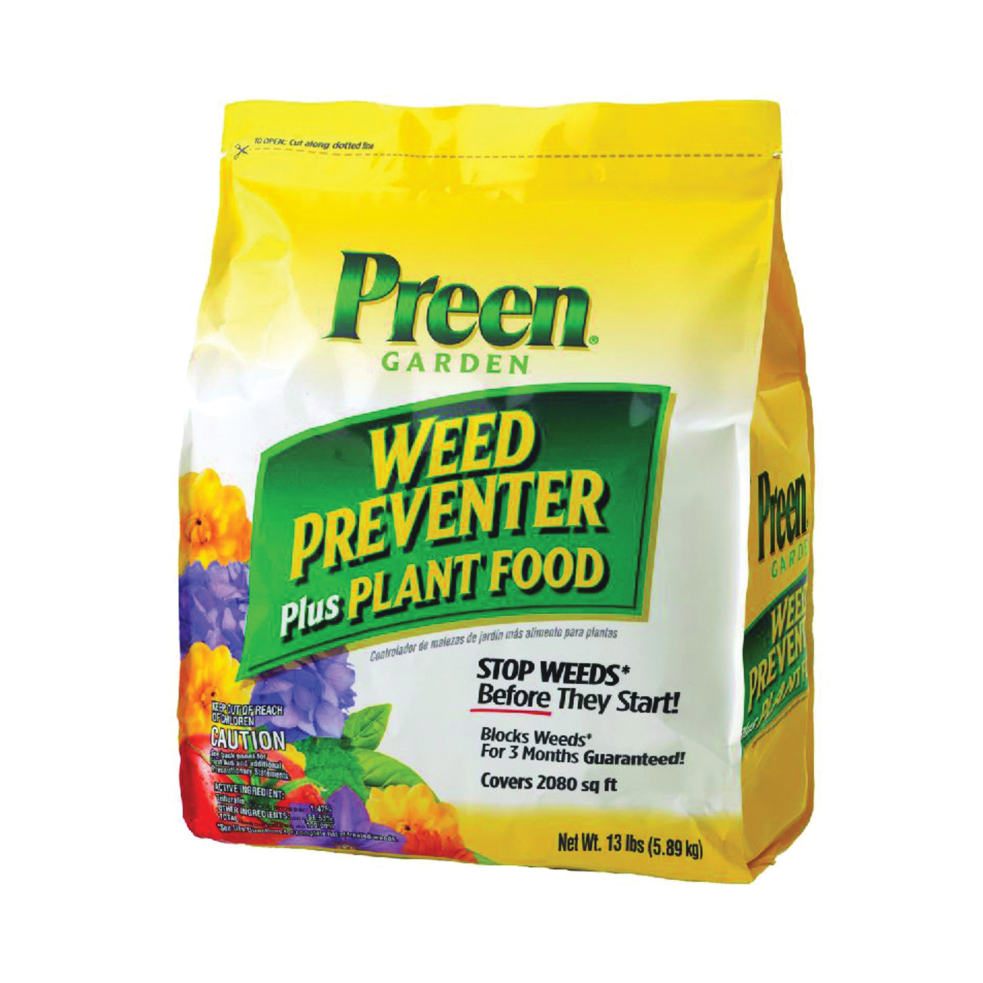 21-63905 Weed Preventer Plus Plant Food, Granular, 2080 sq-ft, 13 lb Bag, 9-12-9 N-P-K Ratio