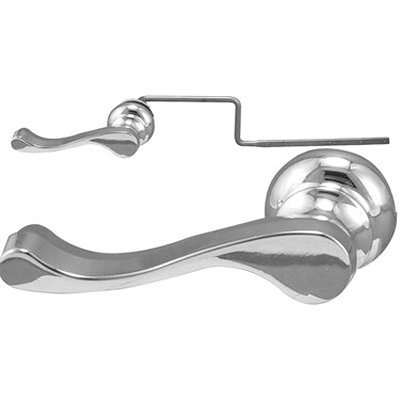 PP836-74VBL Decorative Wallplate Toilet Tank Lever, Angled, Front, Side Mounting, 8 in L Flush Arm, Metal