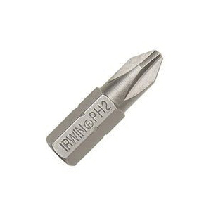 3510112C Insert Bit, #2 Drive, Phillips Drive, 1/4 in Shank, Hex Shank, 1 in L, High-Grade S2 Tool Steel, 2/PK