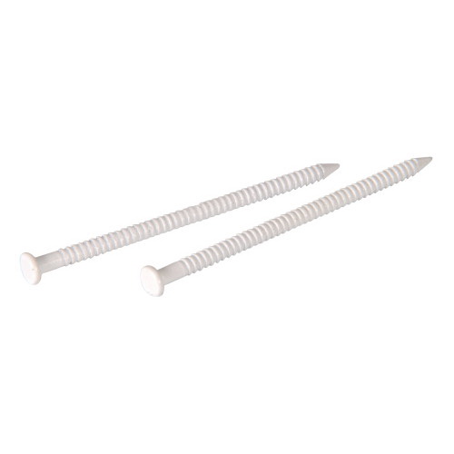 Hillman 532661 Panel Nail, 1 in L, Steel, Tempered, Flat Head, Ring Shank, White, 1.5 oz