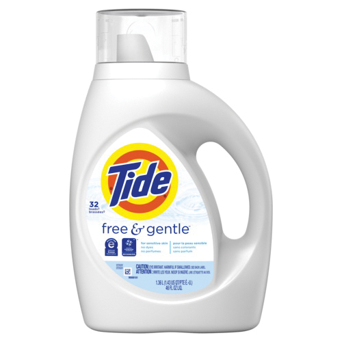 04182 Laundry Detergent, 46 oz, Bottle, Liquid, Free and Gentle