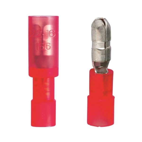 20-161P Bullet Splice Connector, 600 V, 22 to 18 AWG Wire, 5/32 in Stud, Red