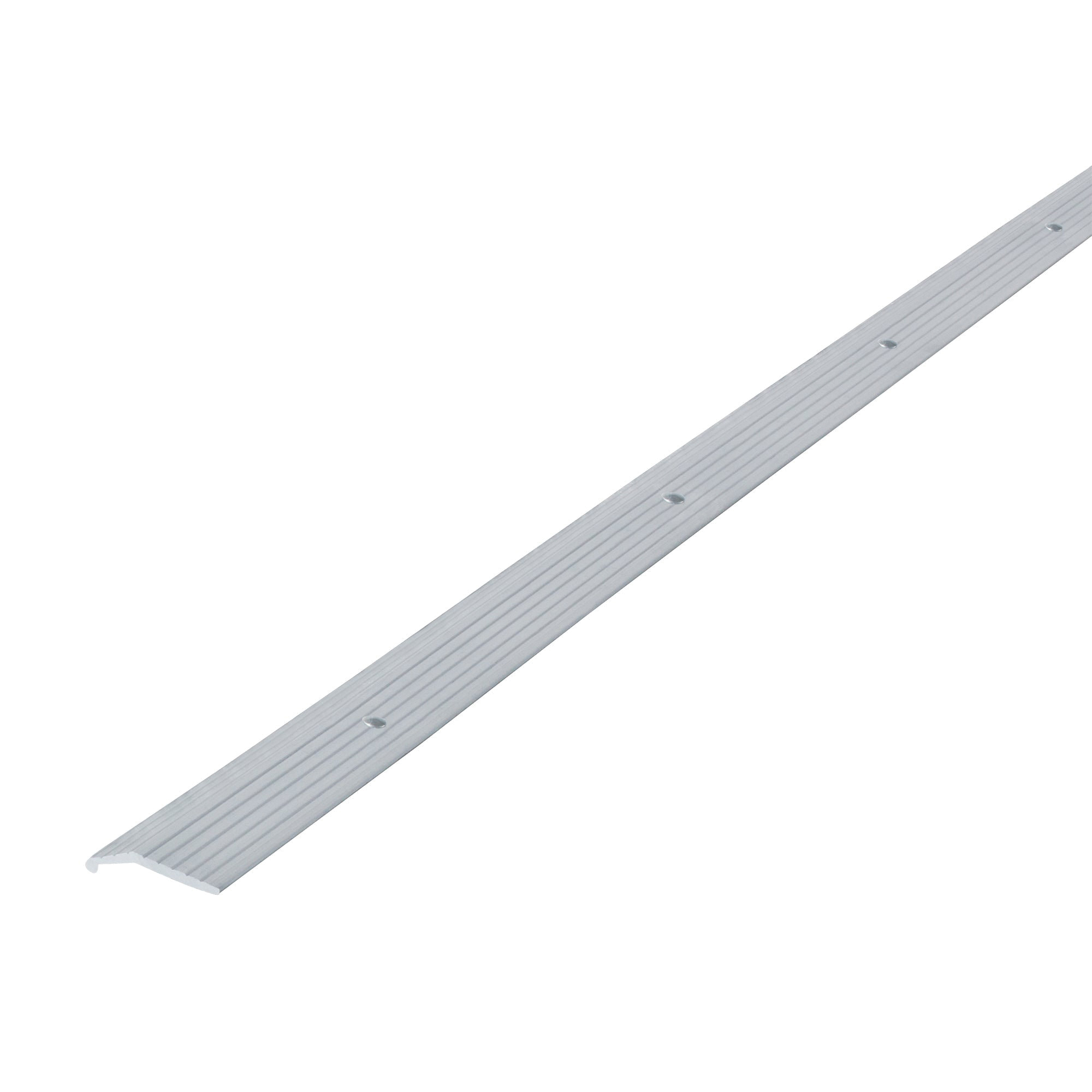 78006 Carpet Trim, 36 in L, 7/8 in W, Fluted Surface, Aluminum, Silver