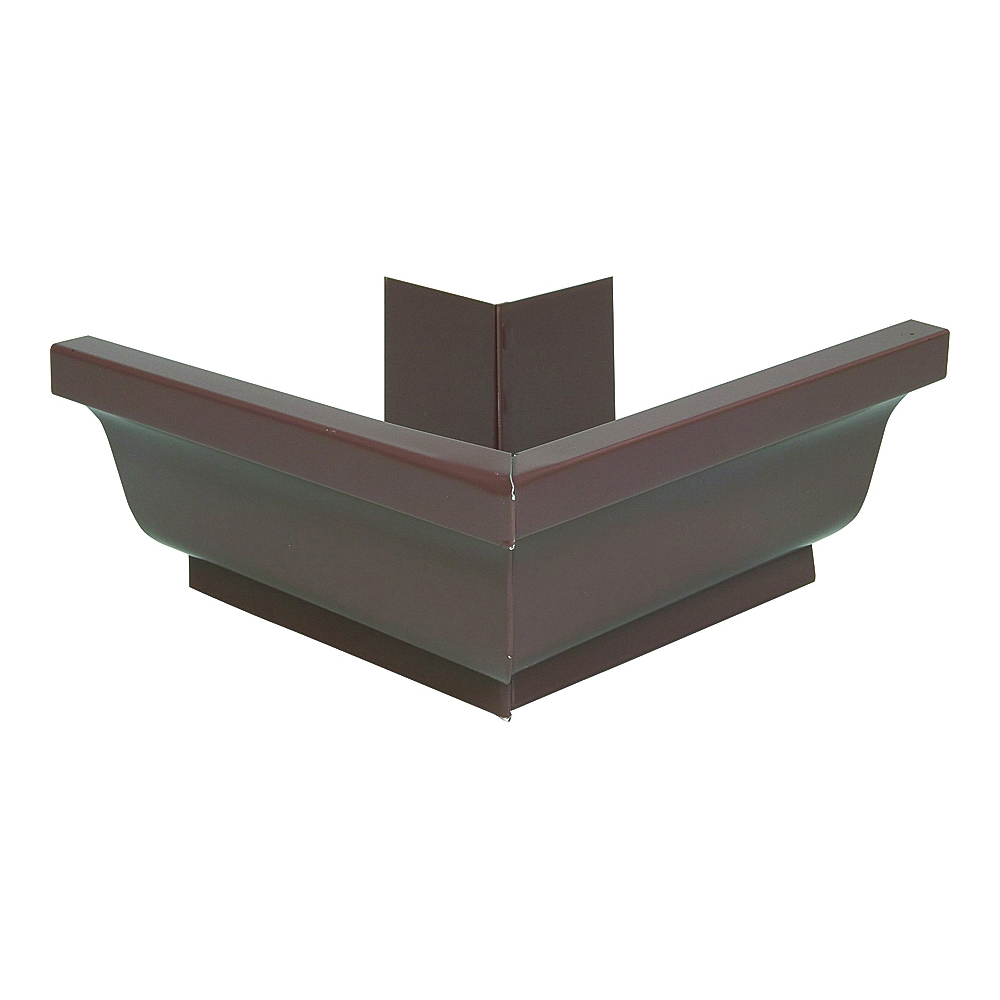 2520219 Gutter Miter, 5 in Gutter, Aluminum, Brown