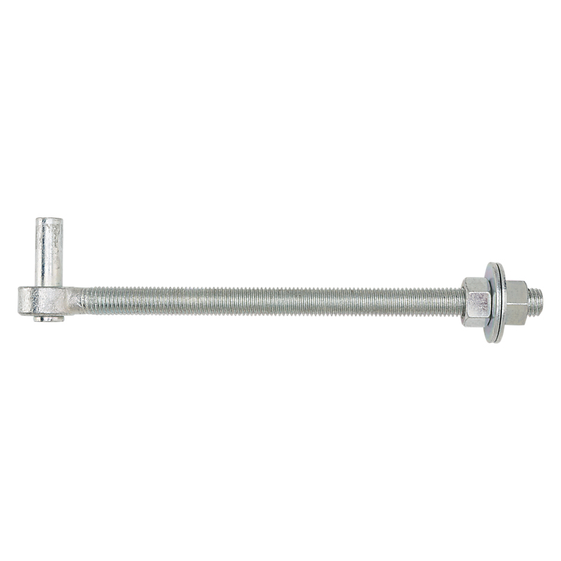 N130-674 Full Threaded Bolt Hook, 3/4-10 Thread, 11-1/2 in L Thread, 13.12 in L, Steel, Zinc-Plated