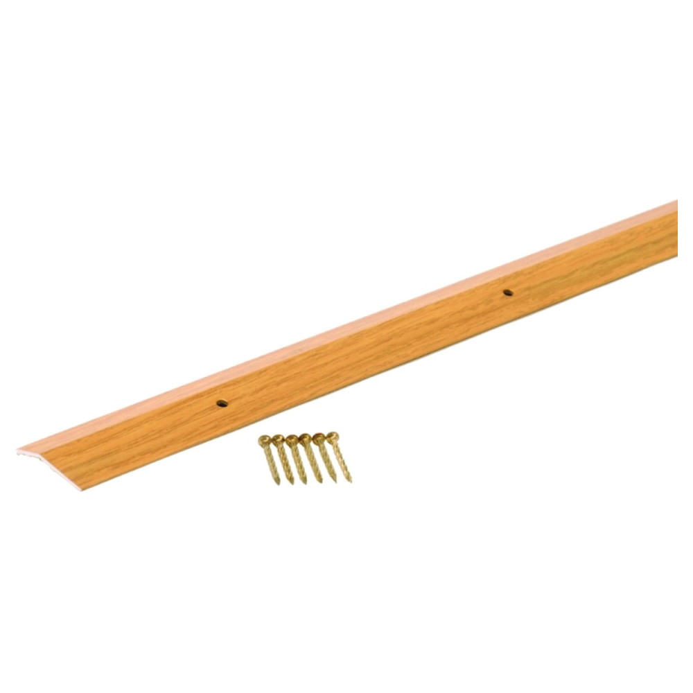 40122 Carpet Trim, 72 in L, 1-3/8 in W, Aluminum, Oak