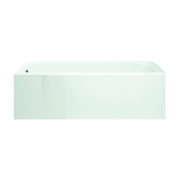 Accord Series 71141110-0 Bathtub, 60 in L, 30 in W, Alcove Installation, Solid Vikrell, White, High-Gloss