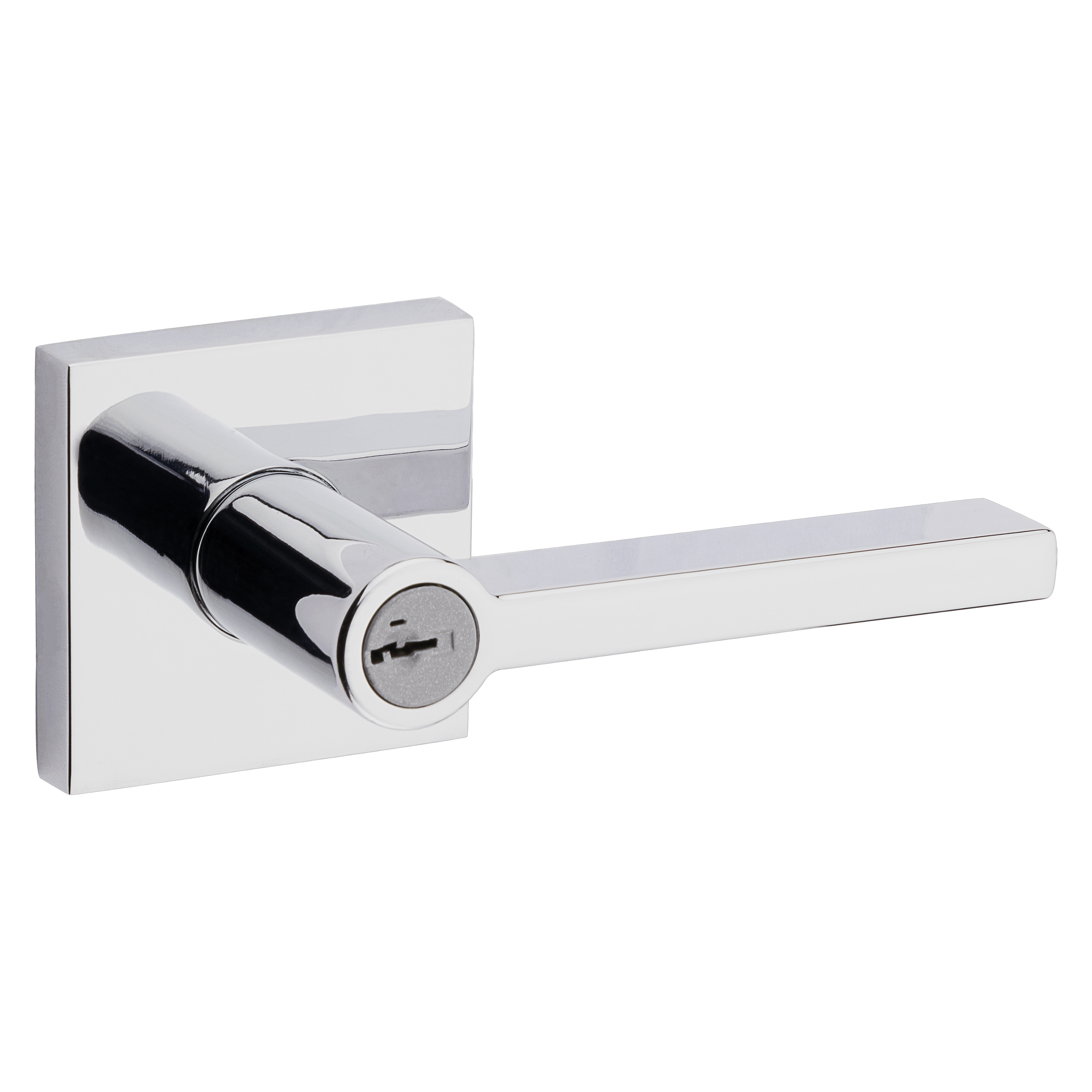 Signature Series 156HFL SQT 26 Entry Lever, Pushbutton Lock, Polished Chrome, Metal, Residential, 2 Grade