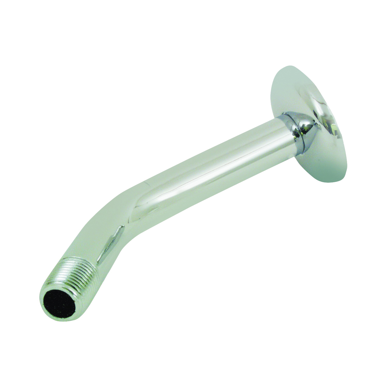 B1140CP Shower Arm with Flange, 1/2-14 NPT in Connection, Threaded, 7 in L, Plastic