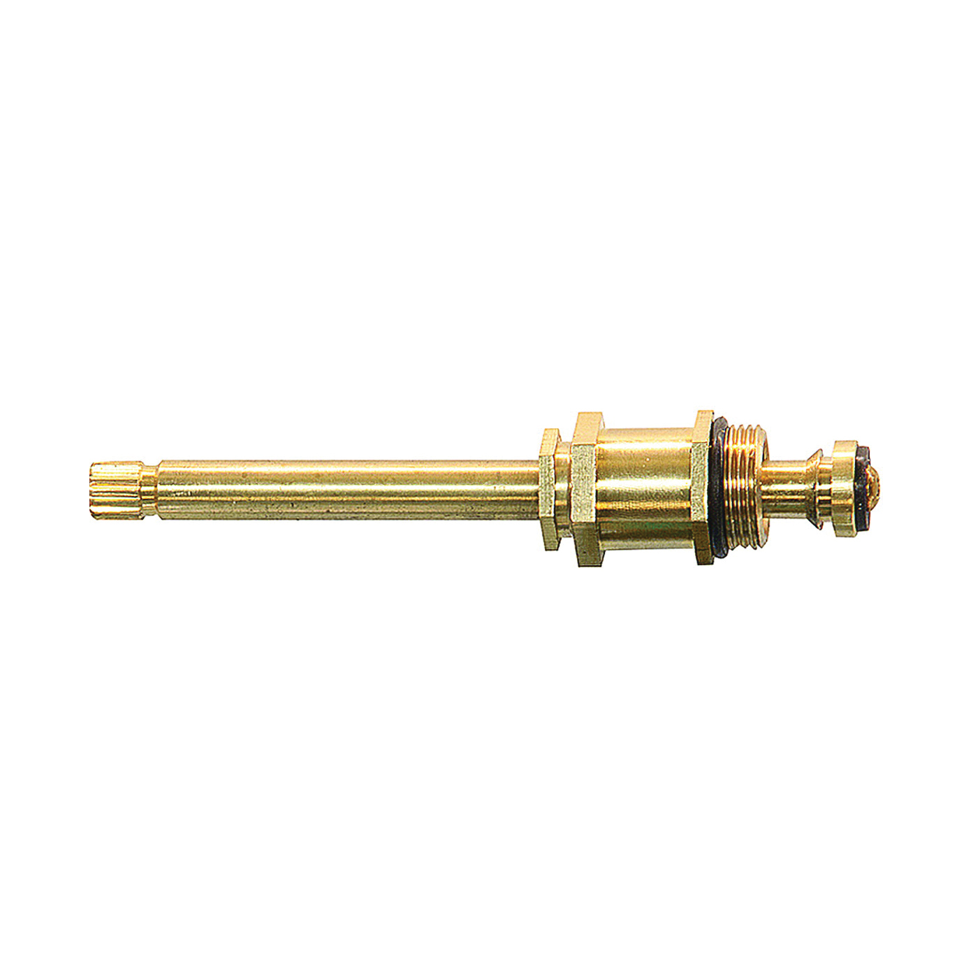 17093B Faucet Stem, Brass, Brass, 4-21/32 in L, For: Sayco Two Handle Models 308 and T-308 Bath Faucets