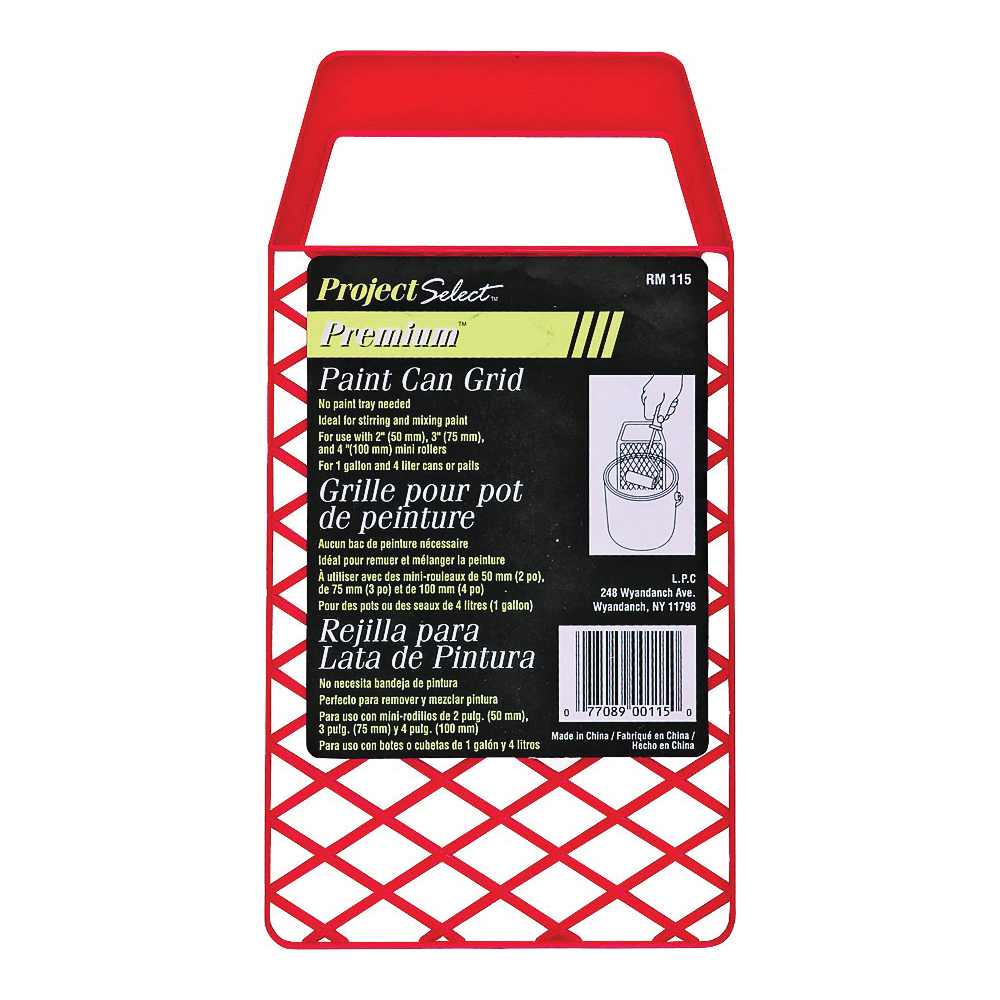 RM115 Bucket Grid, 9 in L, 4-3/4 in W, Plastic, Red, For: 1 gal Cans