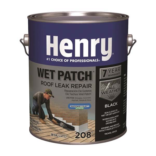 Wet Patch 208R Series HE208042 Roof Cement, Black, Liquid, 1 gal Can