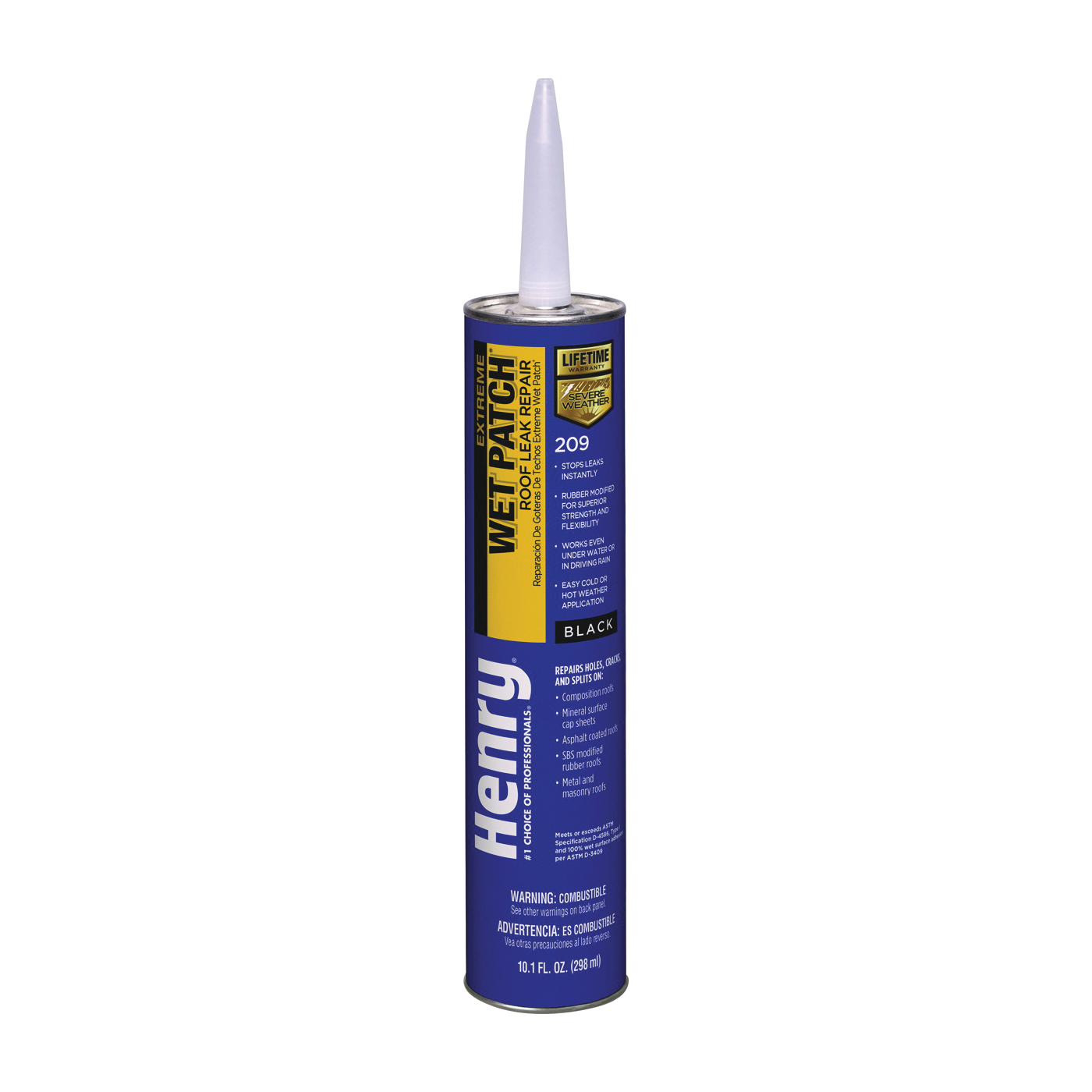 209XR Series HE209104 Roof Leak Repair, Black, Paste, 11 fl-oz, Cartridge