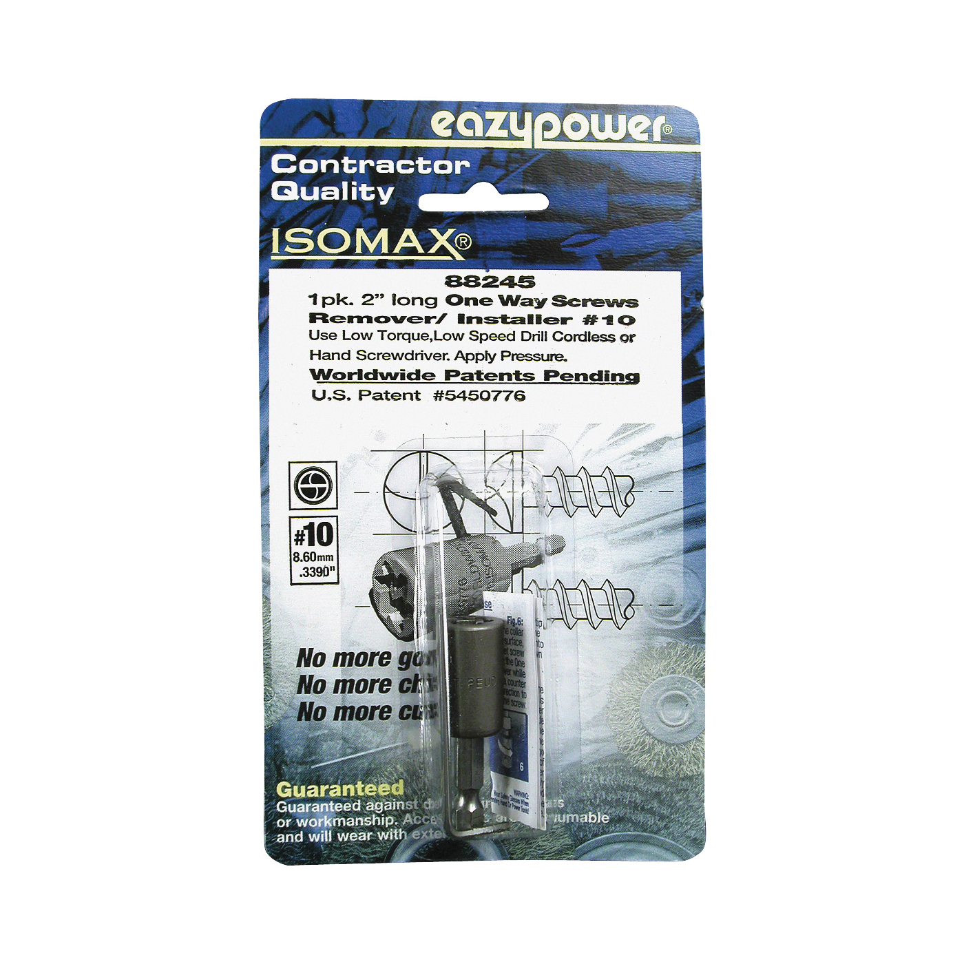 88245 1-Way Screw Remover, #10 Bolt/Screw, HSS